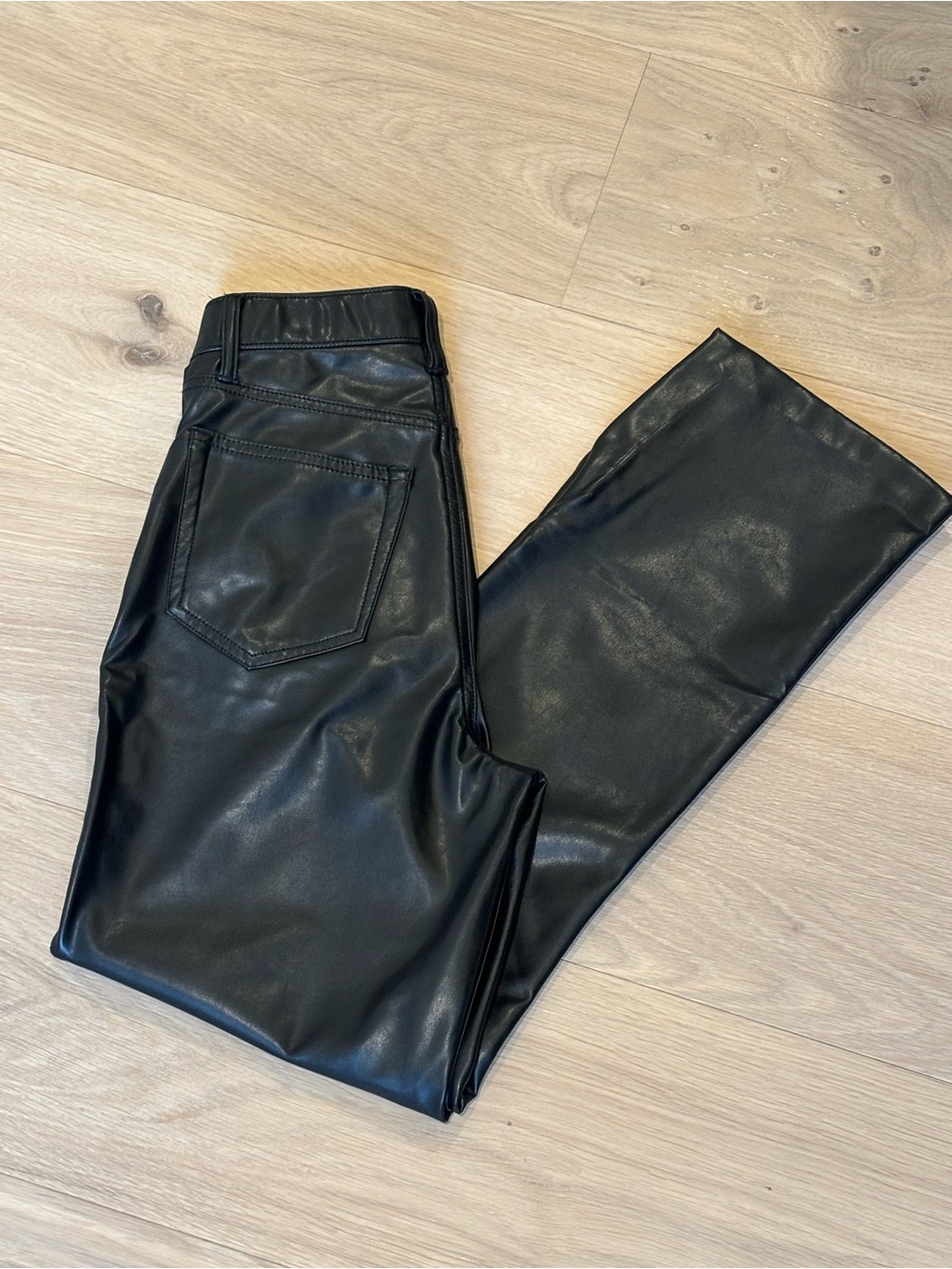 Abercrombie & Fitch Black Vegan Leather High-Rise Pants